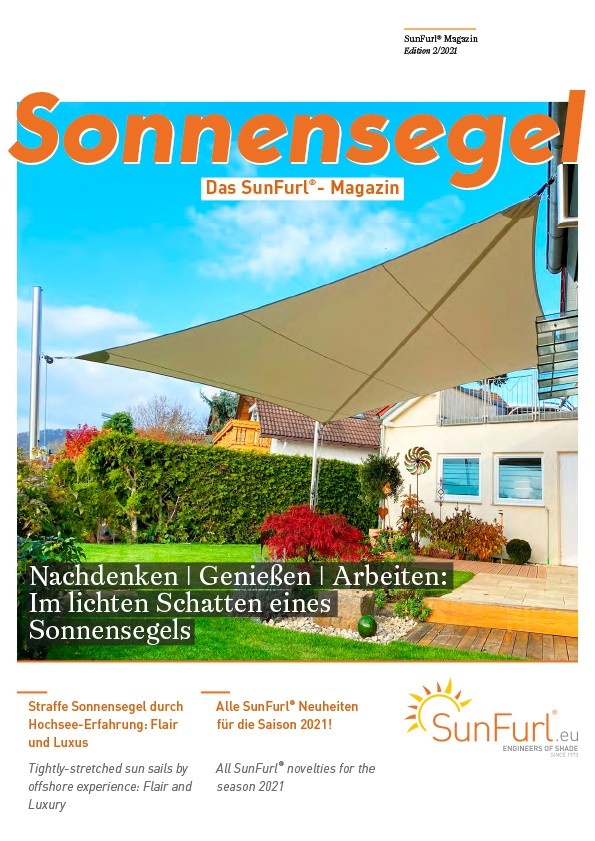 Sonnensegel im Garten von Haus